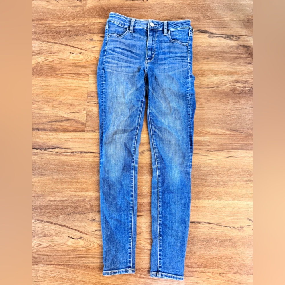 American Eagle Outfitters Blue Super H-Rise Jegging Sz 0